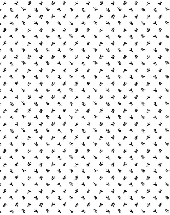 teensy floral black on white
