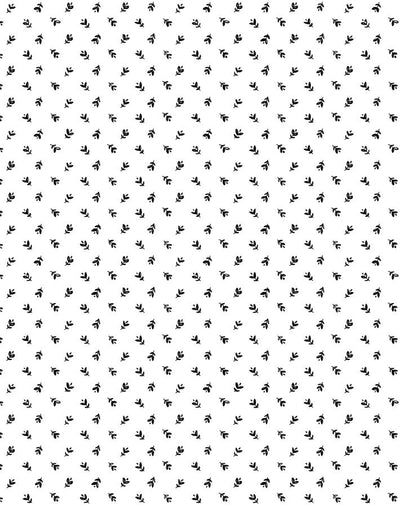 teensy floral black on white