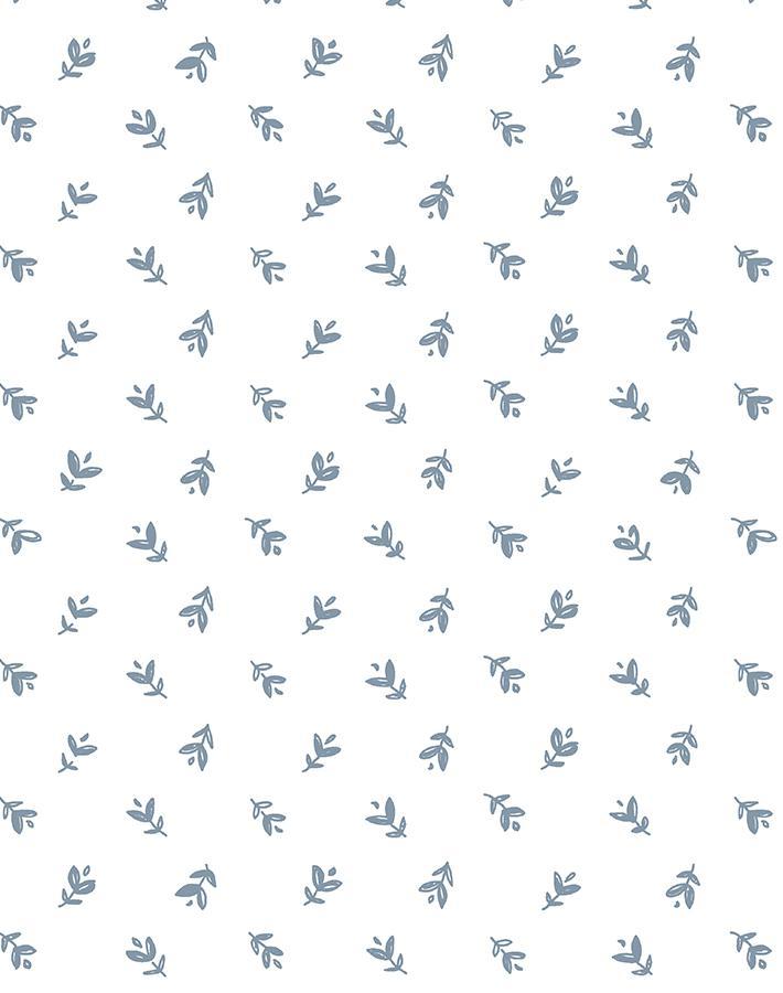 teensy floral french blue on white