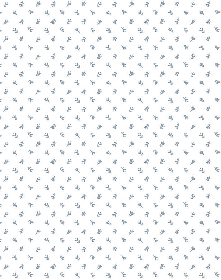 teensy floral french blue on white