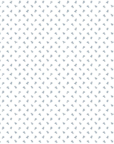 teensy floral french blue on white