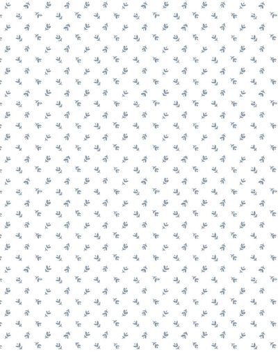 'Teensy Floral' Wallpaper by Sugar Paper - French Blue On White