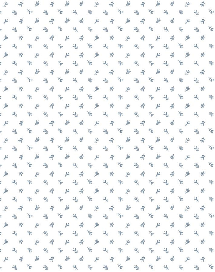 'Teensy Floral' Wallpaper by Sugar Paper - French Blue On White