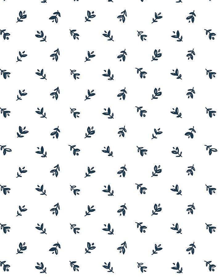 teensy floral navy on white