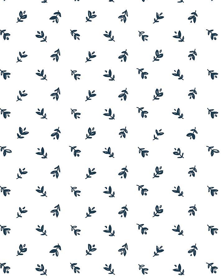 'Teensy Floral' Wallpaper by Sugar Paper - Navy On White