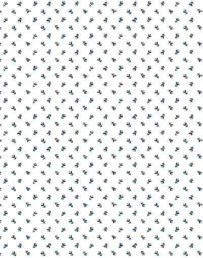 teensy floral navy on white