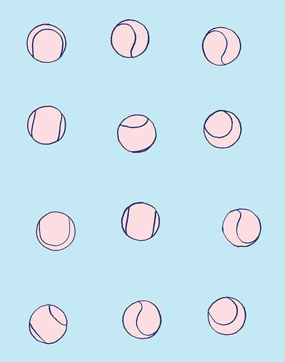 'Tennis Balls' Wallpaper by Clare V. - Sky