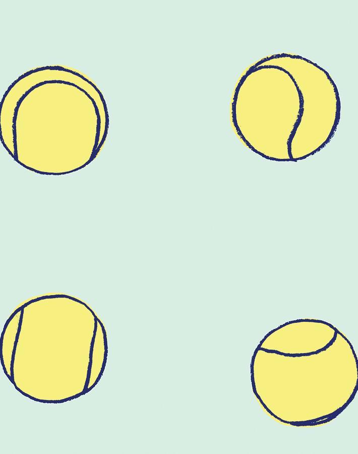 'Tennis Balls' Wallpaper by Clare V. - Mint