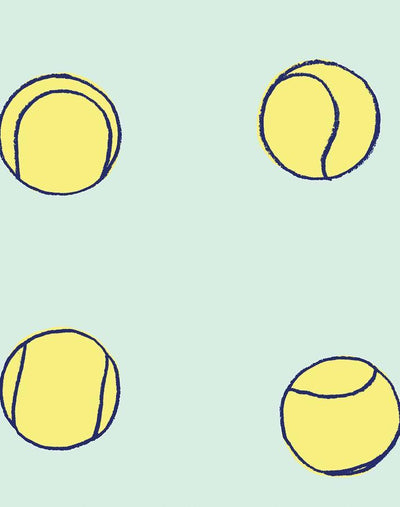 'Tennis Balls' Wallpaper by Clare V. - Mint
