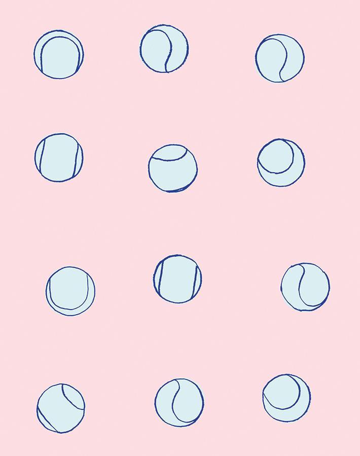 'Tennis Balls' Wallpaper by Clare V. - Pink