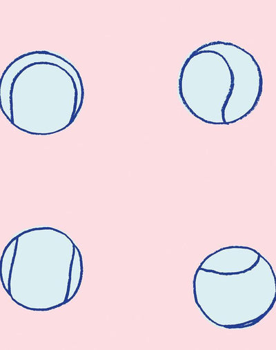 'Tennis Balls' Wallpaper by Clare V. - Pink
