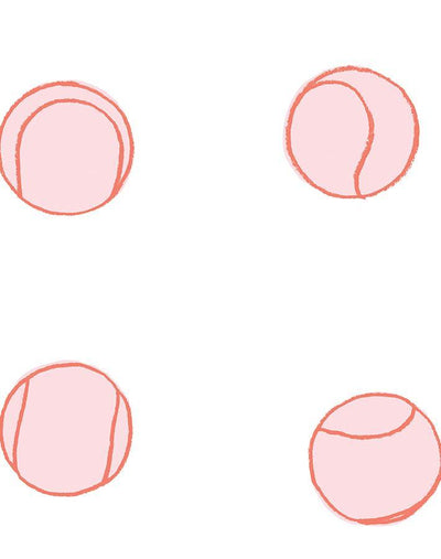 'Tennis Balls' Wallpaper by Clare V. - Watermelon