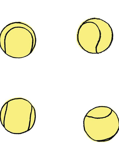 'Tennis Balls' Wallpaper by Clare V. - Yellow