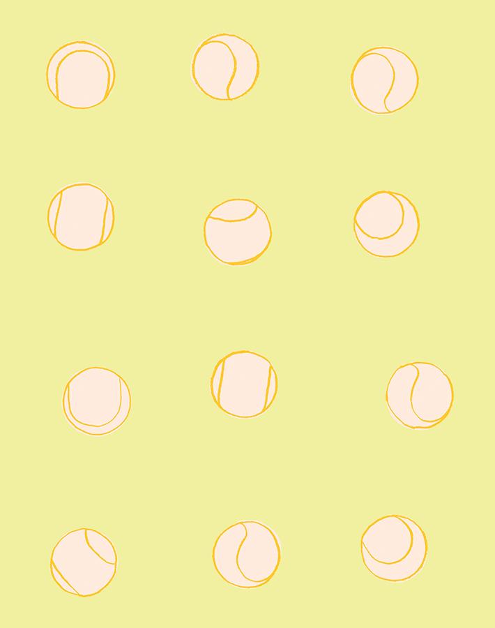 'Tennis Balls' Wallpaper by Clare V. - Lemon