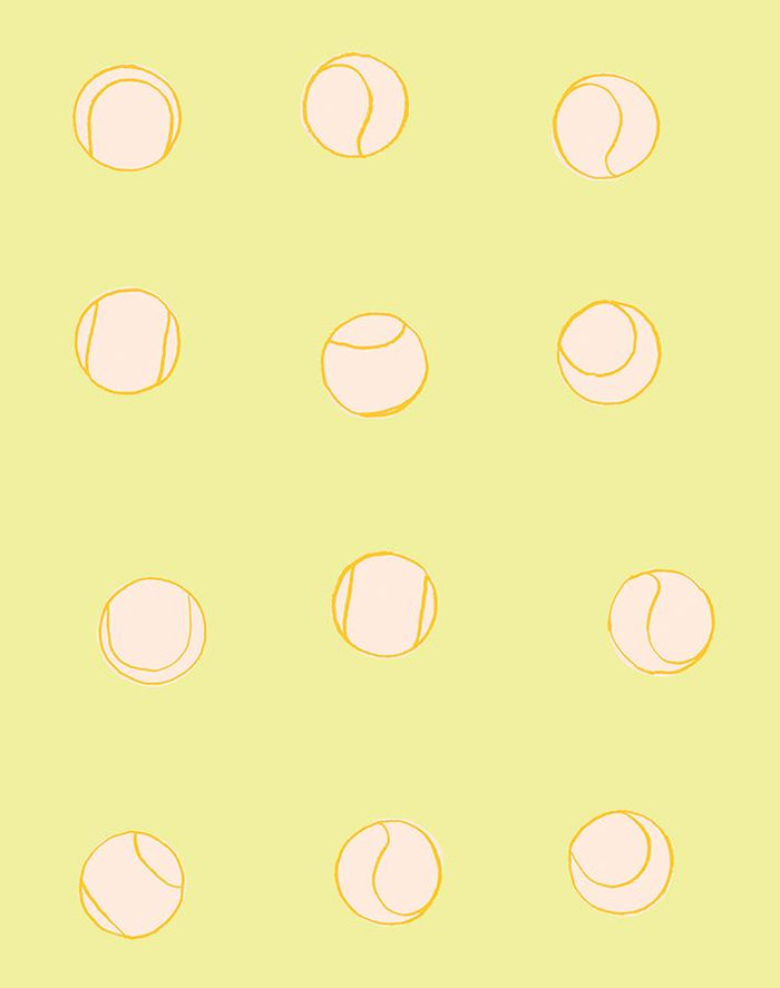 'Tennis Balls' Wallpaper by Clare V. - Lemon