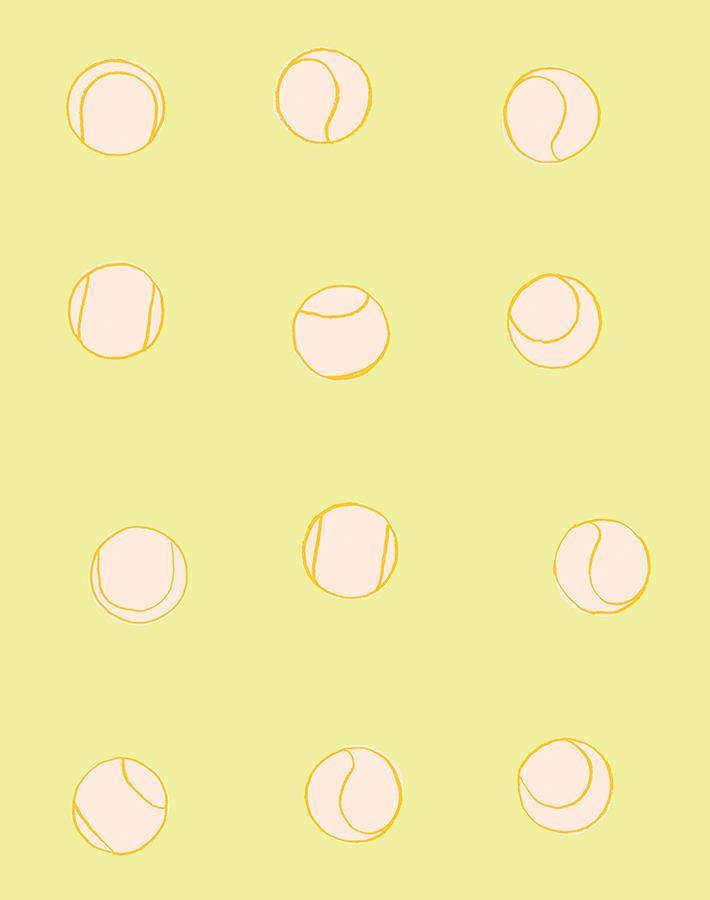 'Tennis Balls' Wallpaper by Clare V. - Lemon