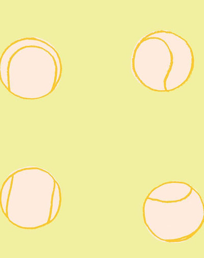 'Tennis Balls' Wallpaper by Clare V. - Lemon