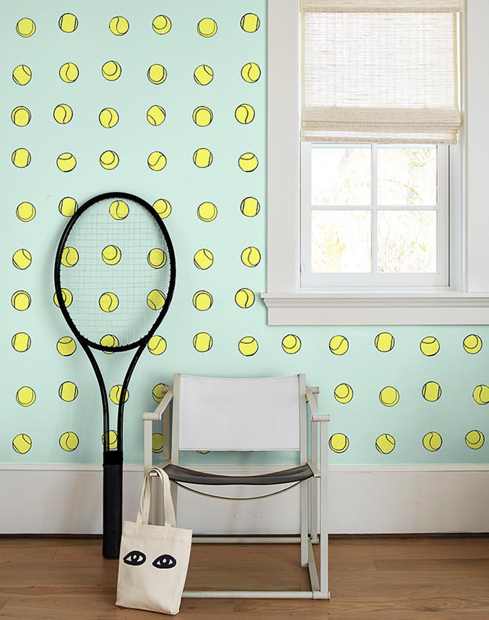 'Tennis Balls' Wallpaper by Clare V. - Mint