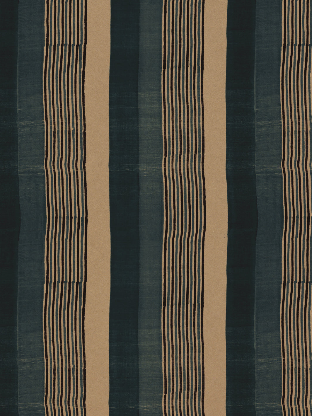 Tent Stripe Large' Kraft Wallpaper by Chris Benz - Blue on Kraft