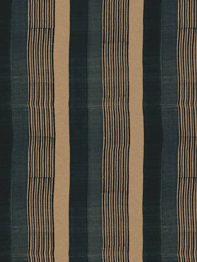 Tent Stripe Large' Kraft Wallpaper by Chris Benz - Blue on Kraft