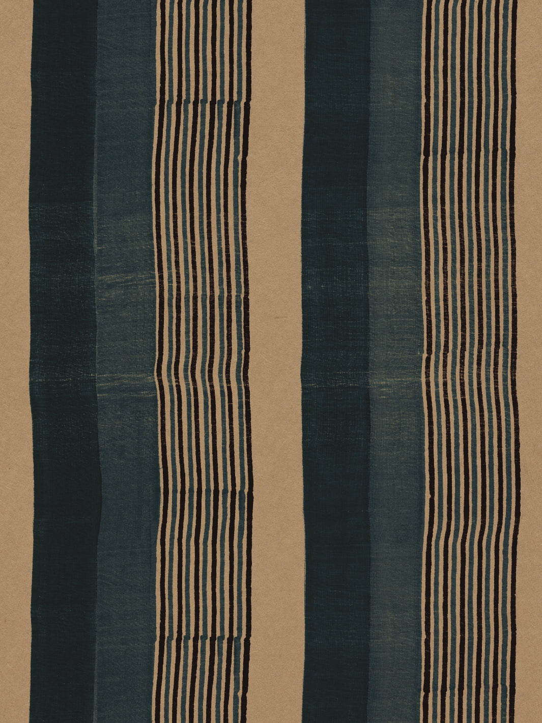 Tent Stripe Large' Kraft Wallpaper by Chris Benz - Blue on Kraft