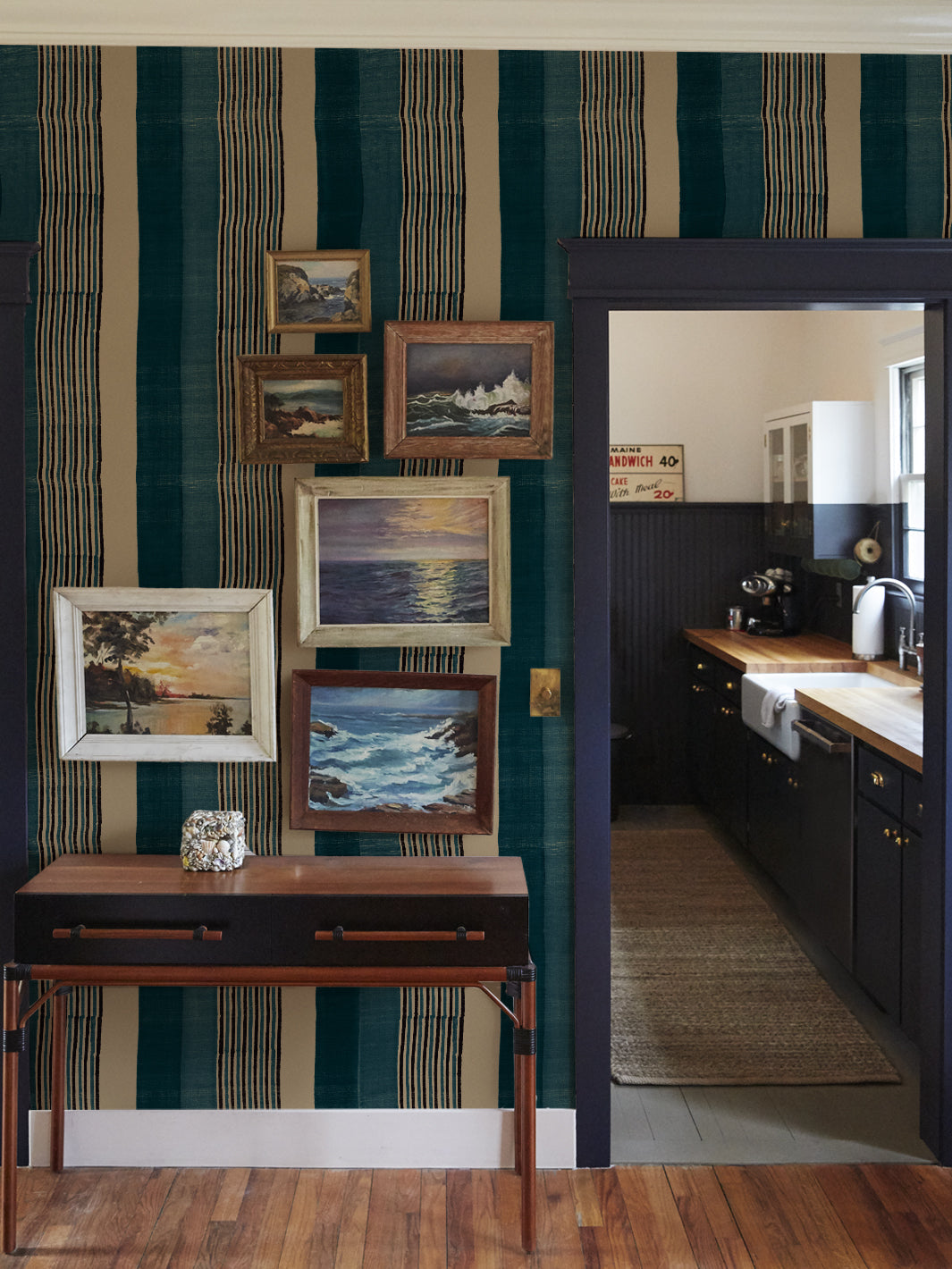 tent stripe large kraft wallpaper chris benz blue on kraft