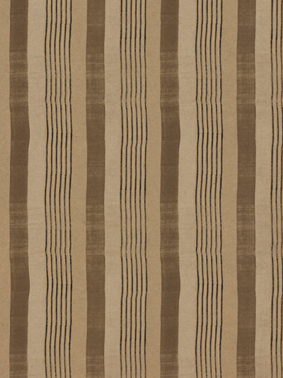 'Tent Stripe Small' Kraft Wallpaper by Chris Benz - Brown + Black