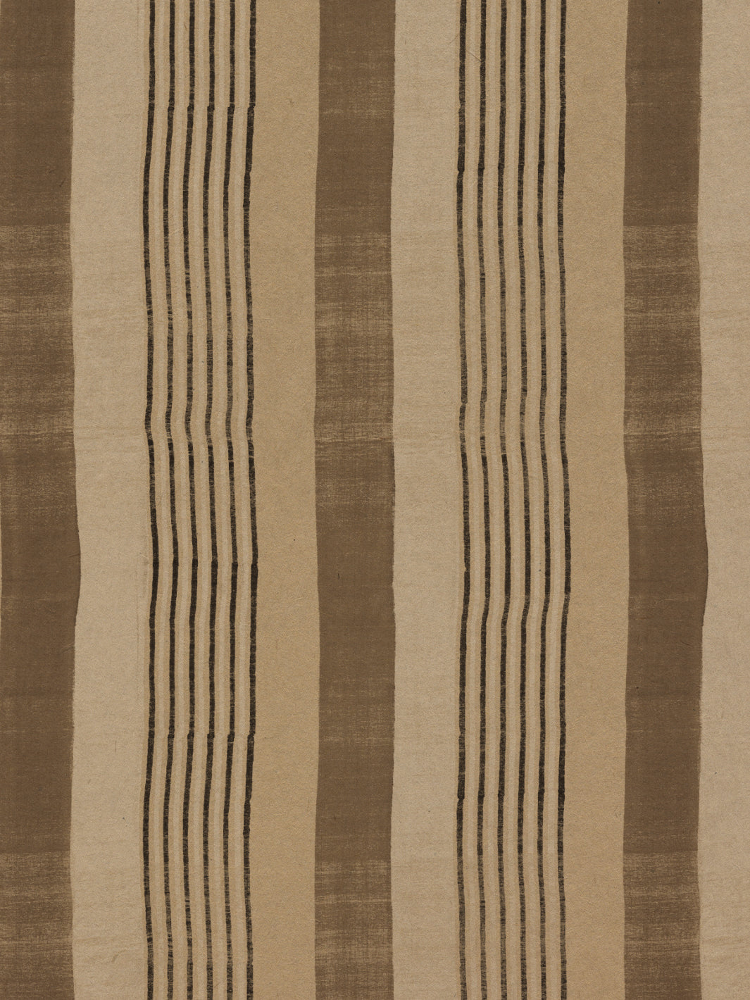 'Tent Stripe Small' Kraft Wallpaper by Chris Benz - Brown + Black