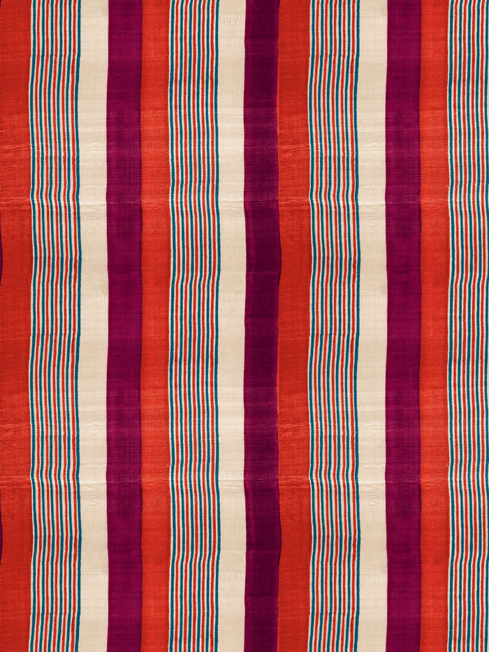 'Tent Stripe Small' Wallpaper by Chris Benz - Magenta Red
