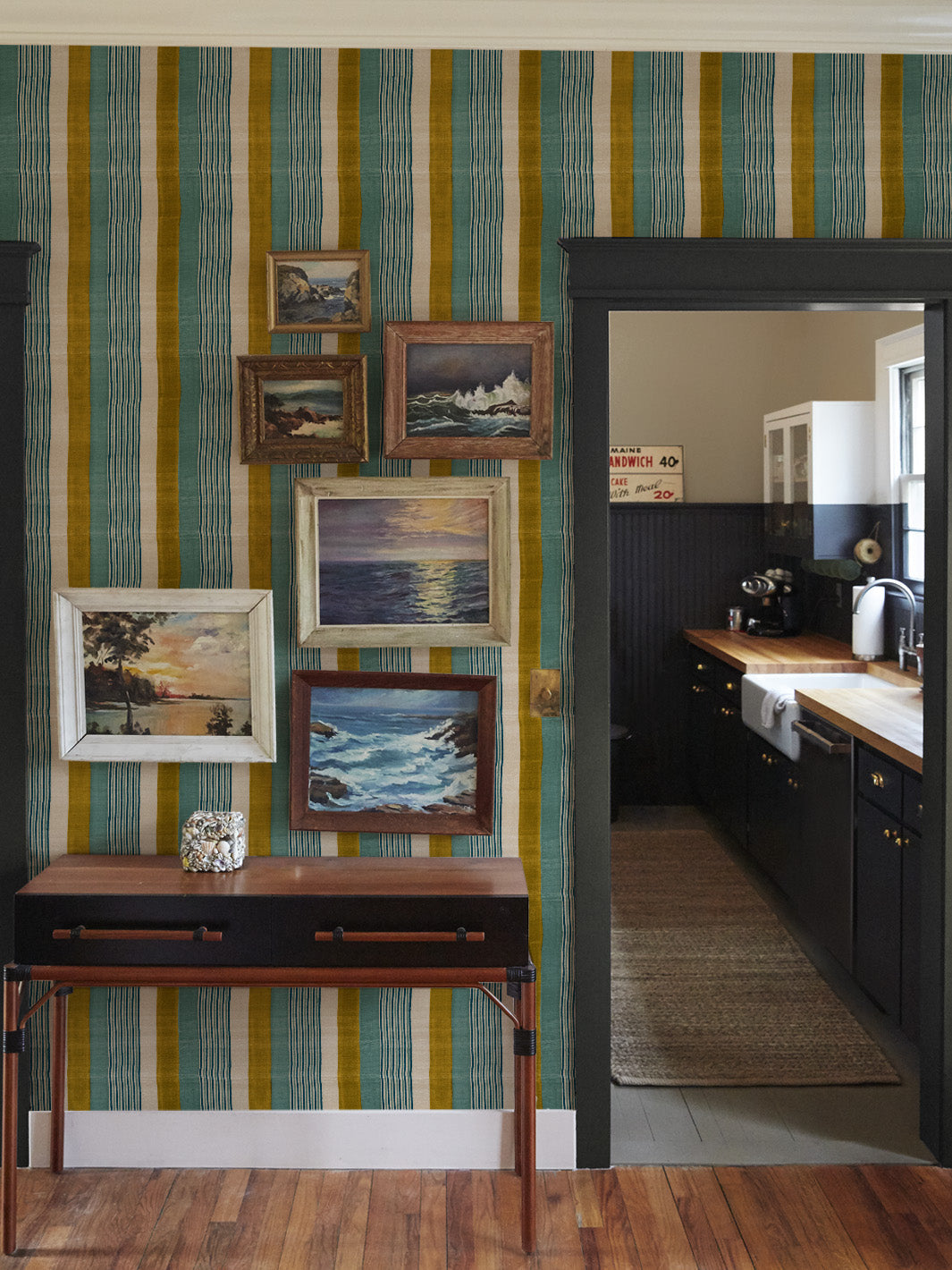 'Tent Stripe Small' Wallpaper by Chris Benz - Mustard