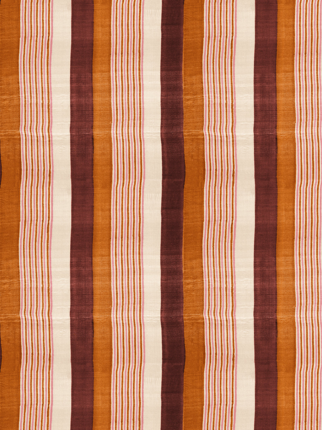 'Tent Stripe Small' Wallpaper by Chris Benz - Rust Terracotta Pink