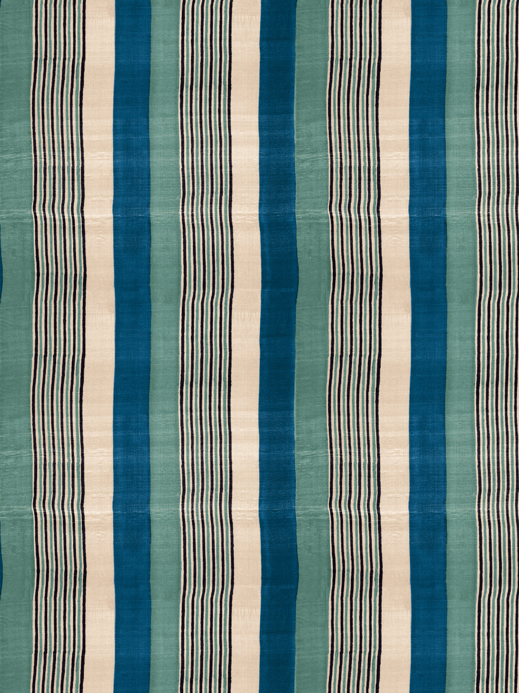 'Tent Stripe Small' Wallpaper by Chris Benz - Seaglass Blue