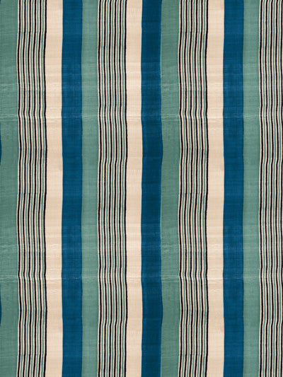 'Tent Stripe Small' Wallpaper by Chris Benz - Seaglass Blue