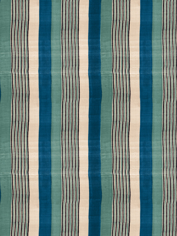 'Tent Stripe Small' Wallpaper by Chris Benz - Seaglass Blue