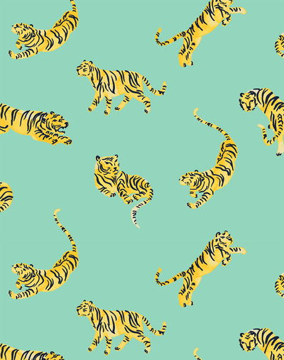 'Tigers' Wallpaper by Tea Collection - Caribbean