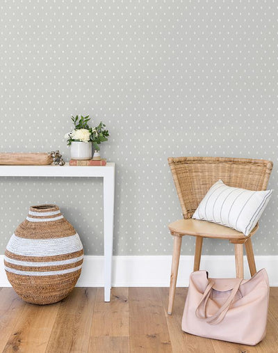 'Tiny Block Print' Wallpaper by Sugar Paper - Grey