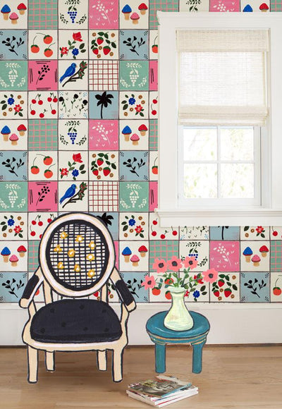 'Topo Tile' Wallpaper by Carly Beck
