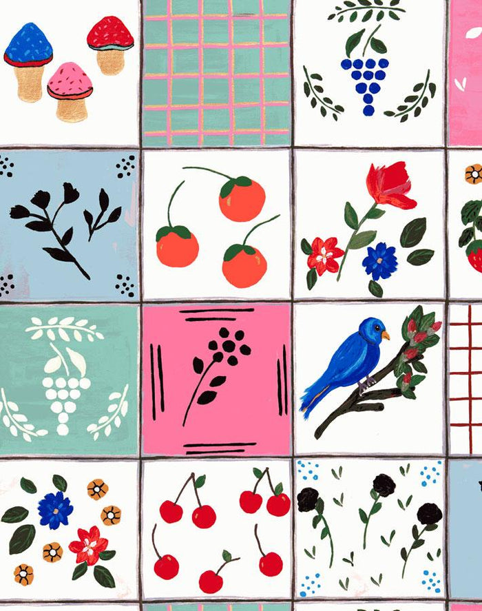 Papier peint « Topo Tile » par Carly Beck