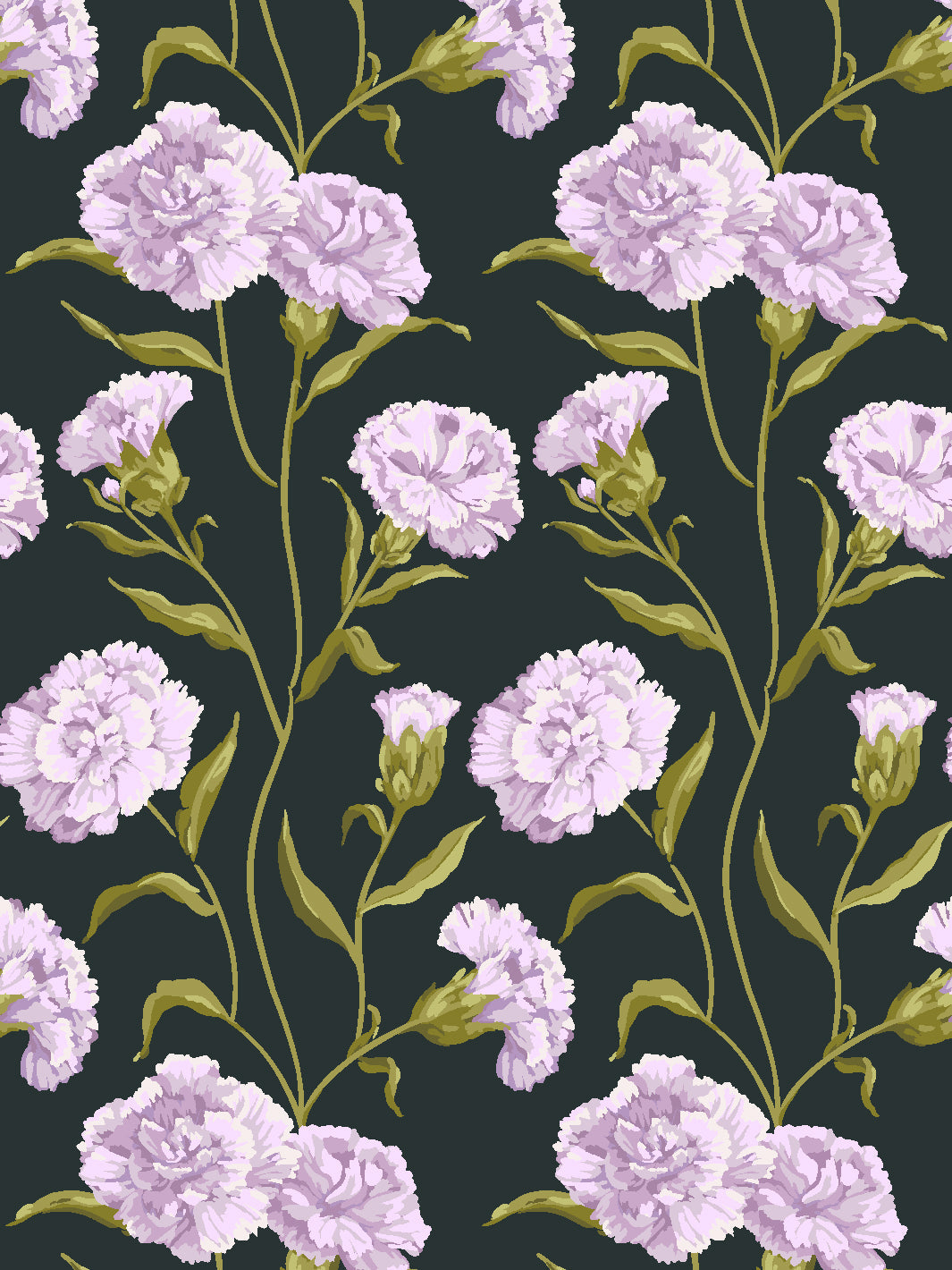 'Townhouse Mural' Wallpaper by Sarah Jessica Parker - Heliotrope on Charcoal