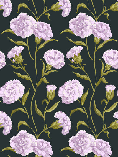 'Townhouse Mural' Wallpaper by Sarah Jessica Parker - Heliotrope on Charcoal