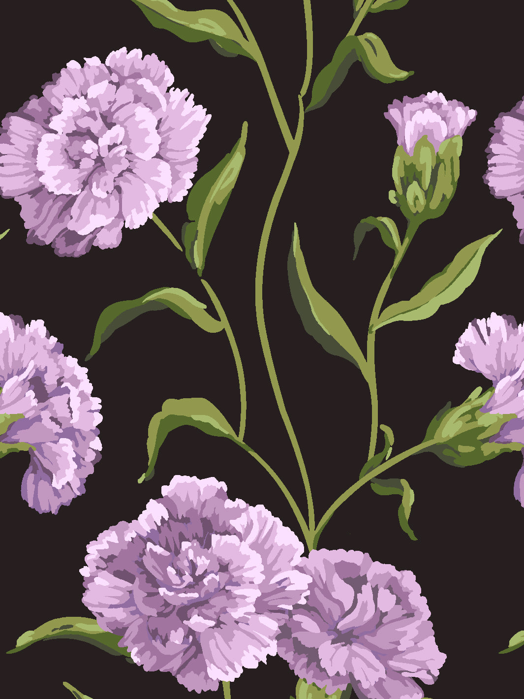 'Townhouse Mural' Wallpaper by Sarah Jessica Parker - Lavender on Almost Black