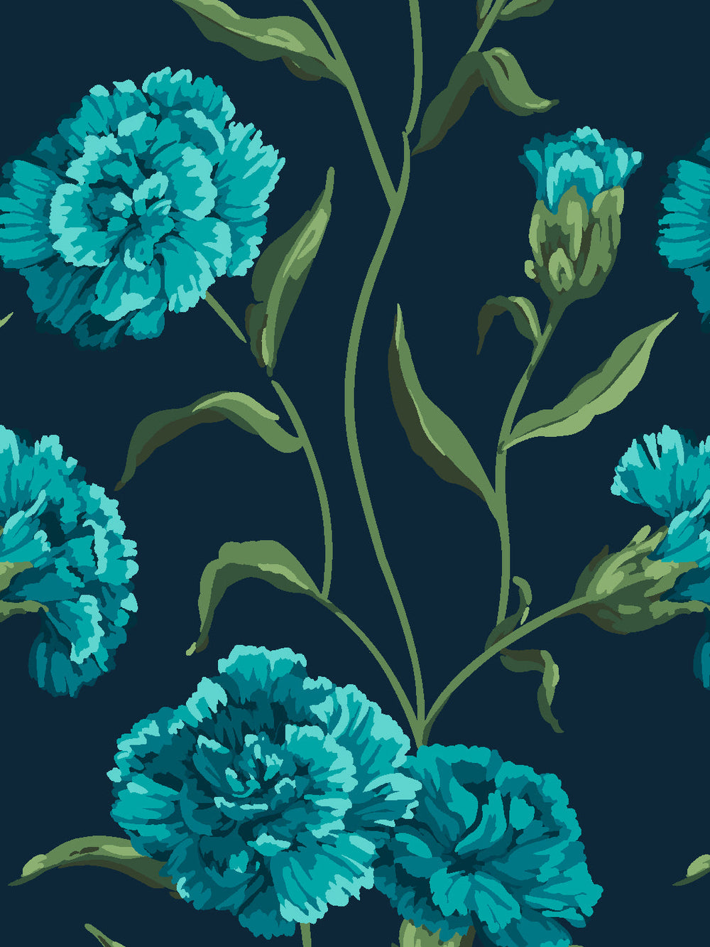 townhouse-mural-wallpaper-by-sarah-jessica-parker-peacock-on-deep-navy