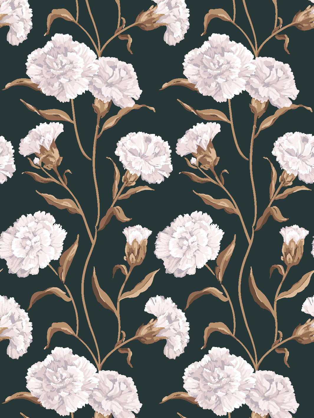 'Townhouse Mural' Wallpaper by Sarah Jessica Parker - Pearl on Deep Navy