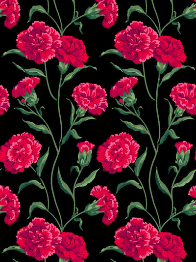 'Townhouse Mural' Wallpaper by Sarah Jessica Parker - Scarlet on Black