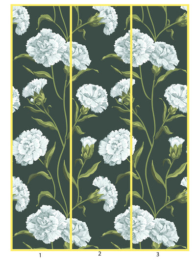 townhouse mural wallpaper by sarah jessica parker silver on deep juniper