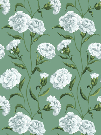 'Townhouse Mural' Wallpaper by Sarah Jessica Parker - Silver on Sage