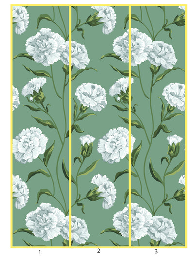 townhouse mural wallpaper by sarah jessica parker silver on sage