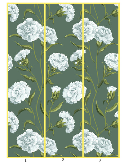 'Townhouse Mural' Wallpaper by Sarah Jessica Parker - Silver on Spanish Moss