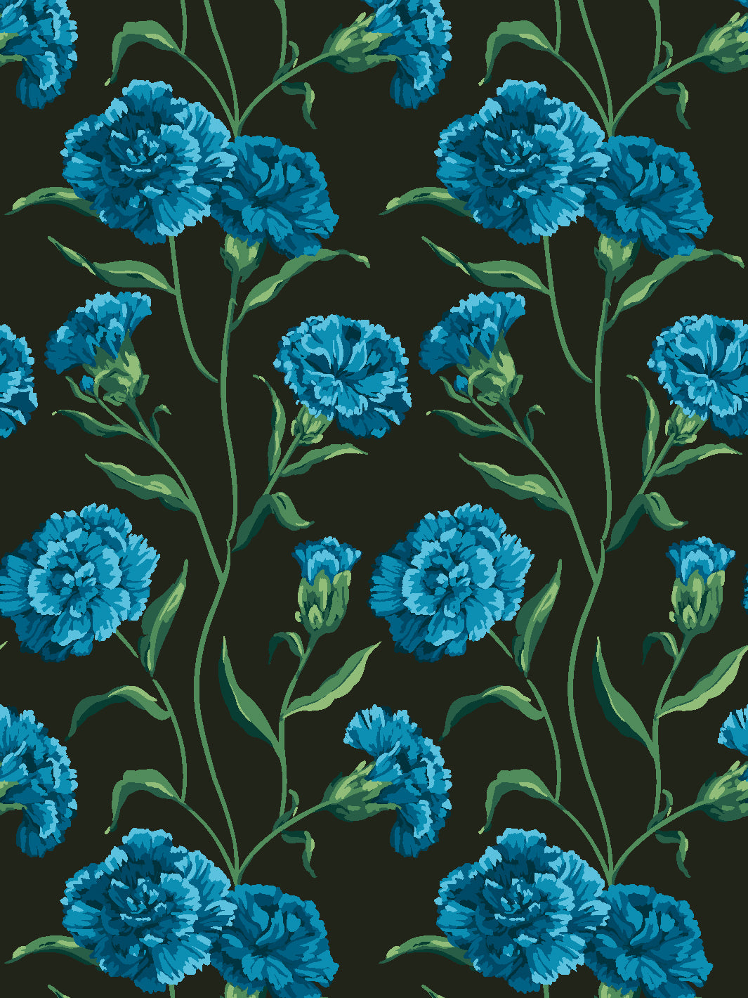 'Townhouse Mural' Wallpaper by Sarah Jessica Parker - Teal on Charcoal