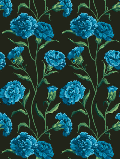 'Townhouse Mural' Wallpaper by Sarah Jessica Parker - Teal on Charcoal